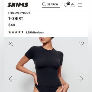 SKIMS Fits Everybody T-shirt in Onyx Size S